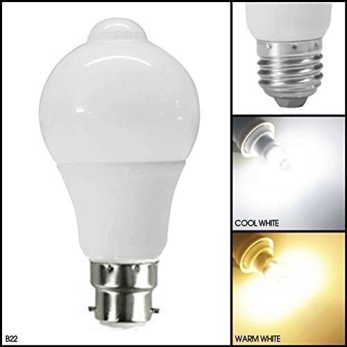 7W PIR Motion Sensor LED Light Bulb Infrared Energy Saving Auto B22 E27 Detector