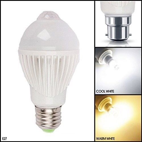5W PIR Motion Sensor LED Light Bulb Infrared Energy Saving Auto B22 E27 Detector