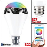 Smart LED Bluetooth Light Bulb Speaker B22 & E27 4.0+ EDR Music Timer Wireless