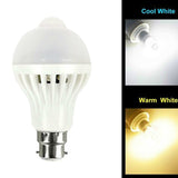 5W PIR Motion Sensor LED Light Bulb Infrared Energy Saving Auto B22 E27 Detector