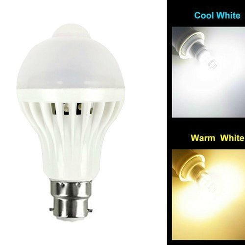 5W PIR Motion Sensor LED Light Bulb Infrared Energy Saving Auto B22 E27 Detector