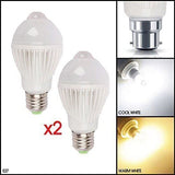 5W PIR Motion Sensor LED Light Bulb Infrared Energy Saving Auto B22 E27 Detector