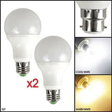 9W LED Light Bulbs B22 E27 - Automatic Dusk To Dawn Sensor MSC Security Lamp