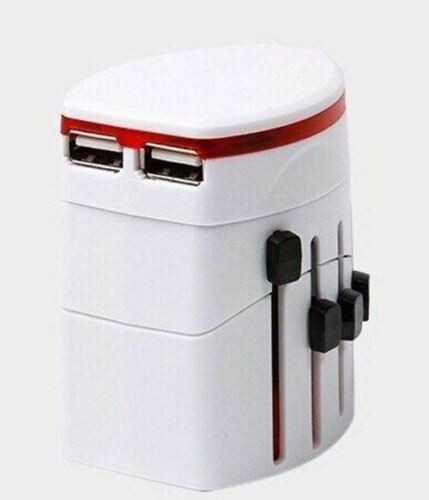 World Wide International Universal Travel Adaptor Dual USB PORT AU/UK/US/EU Plug