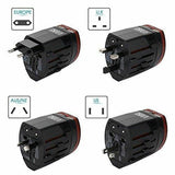 World Wide International Universal Travel Adaptor Dual USB PORT AU/UK/US/EU Plug