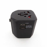 World Wide International Universal Travel Charger Adapter 2 USB AU/UK/US/EU Plug