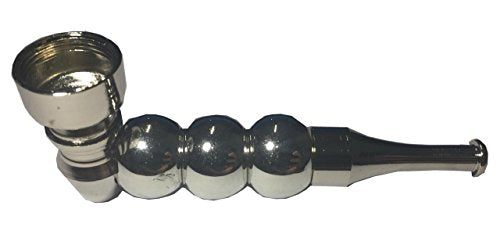 MSC - Novelty Chrome Style Tobacco Smoking Pipe + 5 Screens 1pcChrome