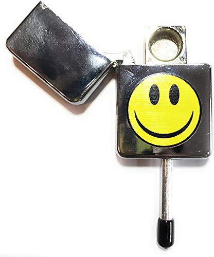 MSC - Emoji Metal Smoking Pipe, Discreet Stealth Happy face Tobacco Metal Smoking Pipes + 5 Steel Pipe Screens (1 Pack)