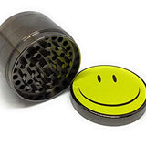 MSC - Smiley Emoji Face Premium Aluminium Herbal Grinder with Sifter and Magnetic Top for Spice, Dry Herbs and Tobacco - Quality Built 2.15 Inch / 55mm Grinder 1pcSMileGrind
