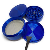 MSC - Premium Aluminium Herbal Grinder with Sifter and Magnetic Top for Spice, Dry Herbs and Tobacco - Quality Built 2.15 Inch / 55mm Grinder Blue1pc