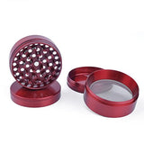 MSC - Premium Aluminium Herbal Grinder with Sifter and Magnetic Top for Spice, Dry Herbs and Tobacco - Quality Built 2.15 Inch / 55mm Grinder Red1pc