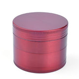 MSC - Premium Aluminium Herbal Grinder with Sifter and Magnetic Top for Spice, Dry Herbs and Tobacco - Quality Built 2.15 Inch / 55mm Grinder Red1pc