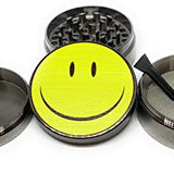 MSC - Smiley Emoji Face Premium Aluminium Herbal Grinder with Sifter and Magnetic Top for Spice, Dry Herbs and Tobacco - Quality Built 2.15 Inch / 55mm Grinder 1pcSMileGrind
