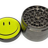 MSC - Smiley Emoji Face Premium Aluminium Herbal Grinder with Sifter and Magnetic Top for Spice, Dry Herbs and Tobacco - Quality Built 2.15 Inch / 55mm Grinder 1pcSMileGrind