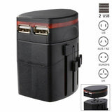 World Wide International Universal Travel Adaptor Dual USB PORT AU/UK/US/EU Plug