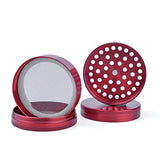 MSC - Premium Aluminium Herbal Grinder with Sifter and Magnetic Top for Spice, Dry Herbs and Tobacco - Quality Built 2.15 Inch / 55mm Grinder Red1pc